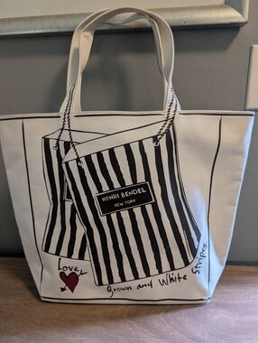Henri Bendel Limited Edition 'For the Love of Shopping' Canvas Tote Bag